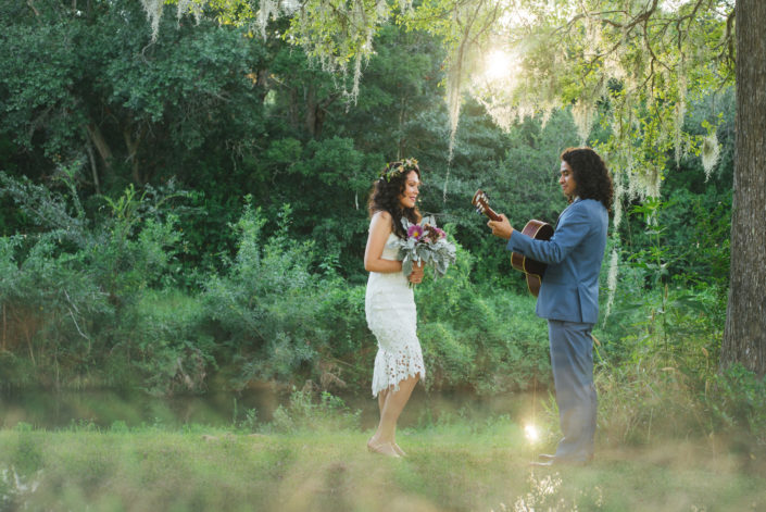 Marco and Catherine Bohemian Wedding in La Marque, Texas