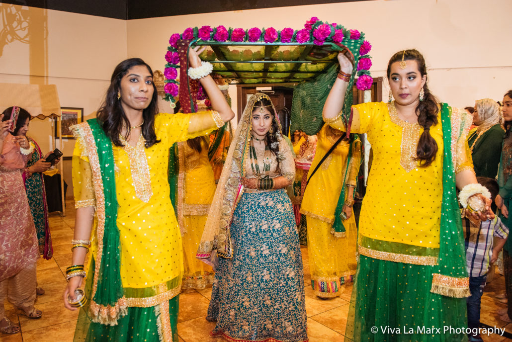 Houston Pakistani Wedding the bride entering