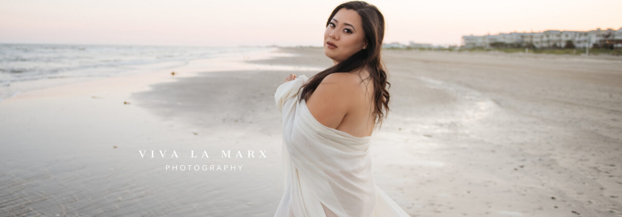 Boudoir session in Galveston beach